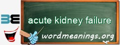 WordMeaning blackboard for acute kidney failure